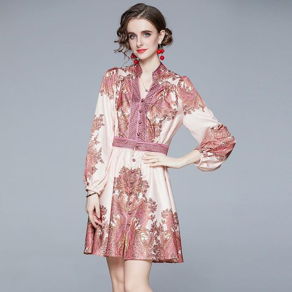 casual dresses women spring designer vintage floral print shirt dress female elegant office party robe lady v neck vestidos, Black;gray
casual dresses women spring designer vintage floral print shirt dress female elegant office party robe lady v neck vestidos, Black;gray