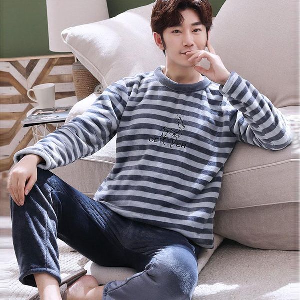 thicken coral fleece men's pajamas set autumn winter plus size long sleeve homewear fashion o-neck sleep trousers 2 pcs/set, Black;brown
thicken coral fleece men's pajamas set autumn winter plus size long sleeve homewear fashion o-neck sleep trousers 2 pcs/set, Black;brown
