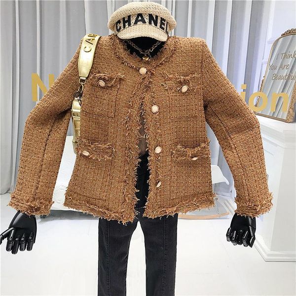 retro tweed jacket women's 2021 autumn new korean style loose fashion slim pockets vintage solid single breasted, Black;brown
retro tweed jacket women's 2021 autumn new korean style loose fashion slim pockets vintage solid single breasted, Black;brown