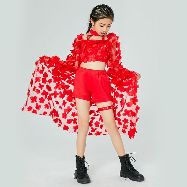 2021 girls jazz dance costume hip hop performance red outfit kids new year festive wear rave modern ballroom dancing clothes, Black;red
2021 girls jazz dance costume hip hop performance red outfit kids new year festive wear rave modern ballroom dancing clothes, Black;red
