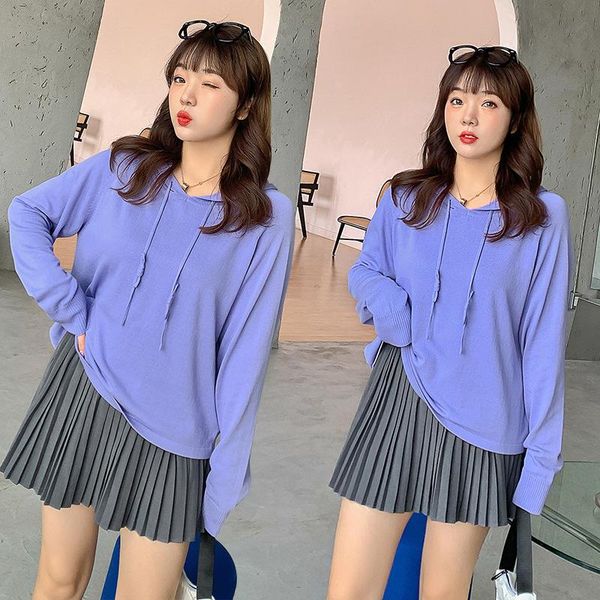 women's sweaters knitwear 2021 autumn hooded design sense niche sweater women, White;black 
women's sweaters knitwear 2021 autumn hooded design sense niche sweater women, White;black