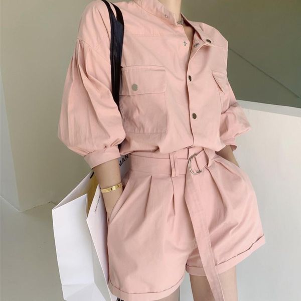 women's tracksuits pink shorts, two-piece casual wear, loose high waist, fashion, summer 2021, Gray
women's tracksuits pink shorts, two-piece casual wear, loose high waist, fashion, summer 2021, Gray