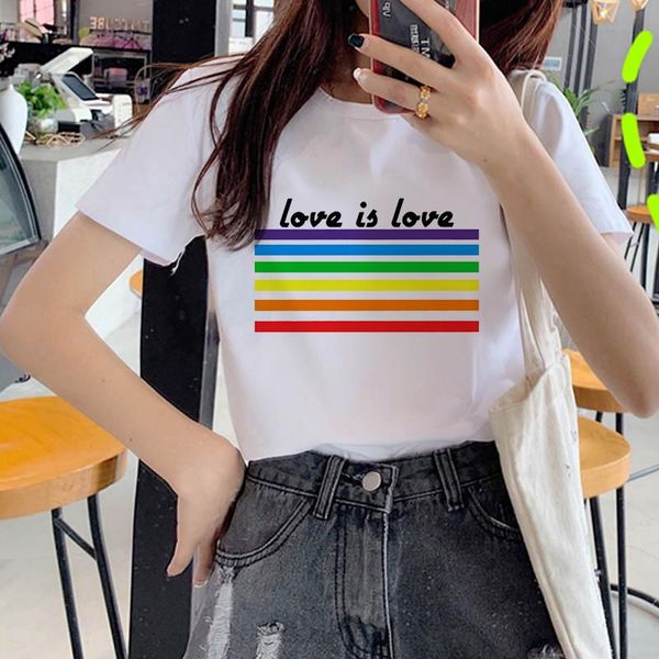 women's t-shirt summer clothing harajuku graphic rainbow print short sleeve girl cartoon top, White
women's t-shirt summer clothing harajuku graphic rainbow print short sleeve girl cartoon top, White