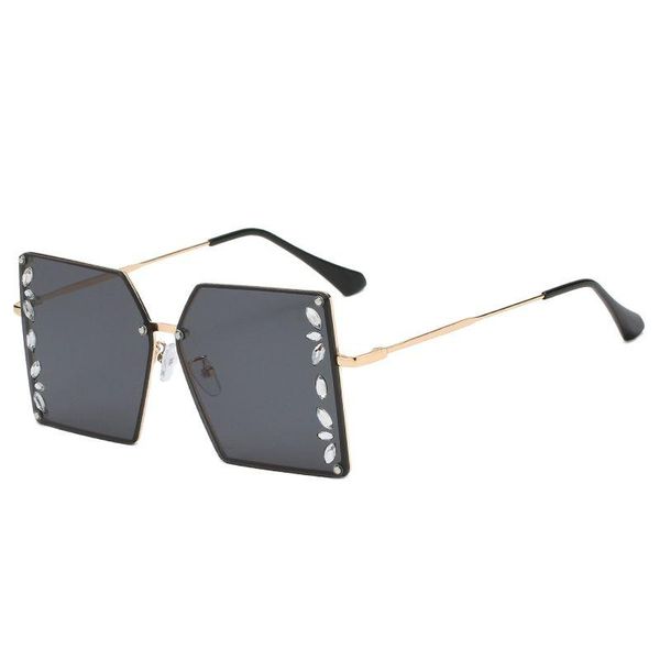 sunglasses 2021 diamond rimmed large square glasses fashion sunshade frameless women travel street po uv, White;black
sunglasses 2021 diamond rimmed large square glasses fashion sunshade frameless women travel street po uv, White;black