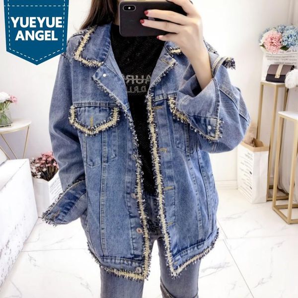 women's jackets fashion tassel long sleeve denim coat female streetwear autumn loose single breasted jean jacket harajuku boyfriend blu, Black;brown
women's jackets fashion tassel long sleeve denim coat female streetwear autumn loose single breasted jean jacket harajuku boyfriend blu, Black;brown