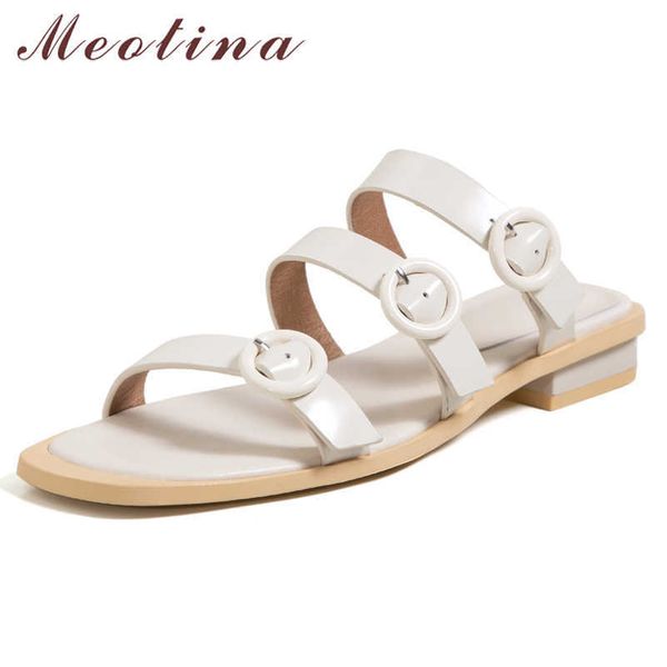 meotina women slippers shoes narrow band low heel sandals square toe slides thick heel cow leather ladies footwear summer black 210608
meotina women slippers shoes narrow band low heel sandals square toe slides thick heel cow leather ladies footwear summer black 210608