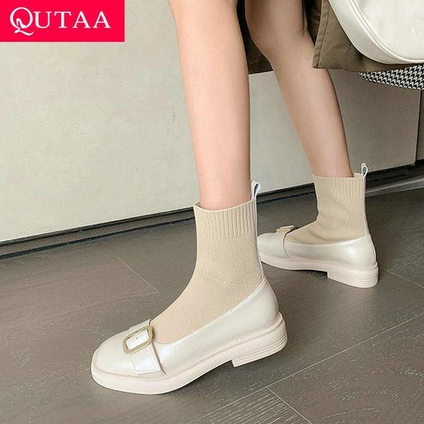 boots qutaa 2022 women ankle fashion round toe slip on spring/autumn flat heel kniiting ladies motorcycle size 34-40, Black
boots qutaa 2022 women ankle fashion round toe slip on spring/autumn flat heel kniiting ladies motorcycle size 34-40, Black