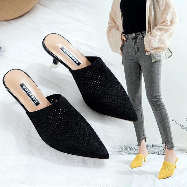 slippers 2021 ladies muller shoes mesh pointed toe summer sandals fashion party large size 35-43, Black
slippers 2021 ladies muller shoes mesh pointed toe summer sandals fashion party large size 35-43, Black