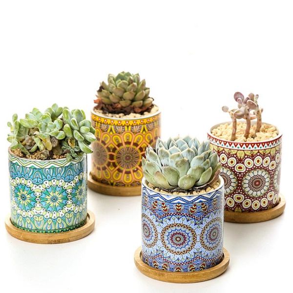 planters & pots 4pcs ceramic succulent plant flower pot mandala pattern holder home vase for (red, blue, green and yellow wi
planters & pots 4pcs ceramic succulent plant flower pot mandala pattern holder home vase for (red, blue, green and yellow wi