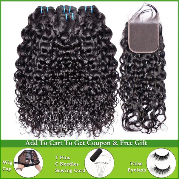 human hair bulks levita water wave bundles with closure brazilian weave 100% non-remy extension, Black
human hair bulks levita water wave bundles with closure brazilian weave 100% non-remy extension, Black