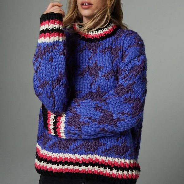 women's sweaters winter sweater houndstooth pullover knitwear fashion knit ladies warm thick jumper elegant vintage woman trf, White;black
women's sweaters winter sweater houndstooth pullover knitwear fashion knit ladies warm thick jumper elegant vintage woman trf, White;black