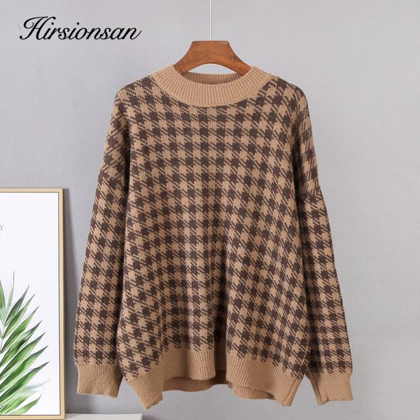 hirsionsan khaki houndstooth cashmere sweater women loose casual knitted pullovers autumn soft knitwear female retro jumper 210218, White;black
hirsionsan khaki houndstooth cashmere sweater women loose casual knitted pullovers autumn soft knitwear female retro jumper 210218, White;black