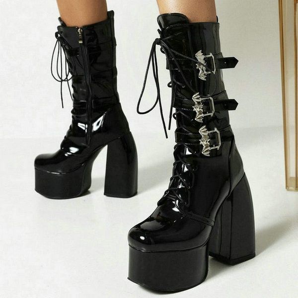 boots 2021 women ankle platform square high heel ladies motorcycle patent pu leather side zipper black
boots 2021 women ankle platform square high heel ladies motorcycle patent pu leather side zipper black