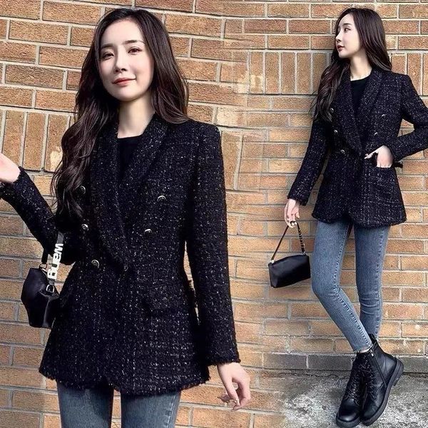 women's suits & blazers fall women 2021 fashion office double breasted plaid tweed blazer coat vintage long sleeve female outerwear chi, White;black
women's suits & blazers fall women 2021 fashion office double breasted plaid tweed blazer coat vintage long sleeve female outerwear chi, White;black