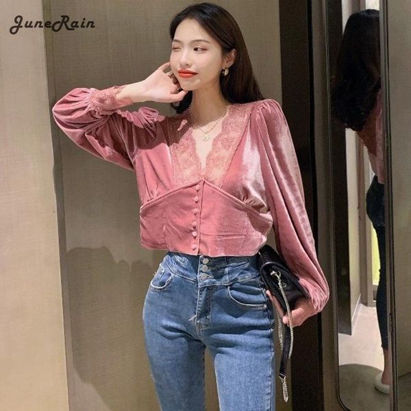 women's blouses & shirts junerain elegant women long sleeve velvet blouse spring autumn lady v-neck lace female solid vintage backless, White
women's blouses & shirts junerain elegant women long sleeve velvet blouse spring autumn lady v-neck lace female solid vintage backless, White