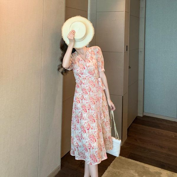 party dresses coigarsam floral print women dress summer v-neck pink yellow 1869, White;black
party dresses coigarsam floral print women dress summer v-neck pink yellow 1869, White;black