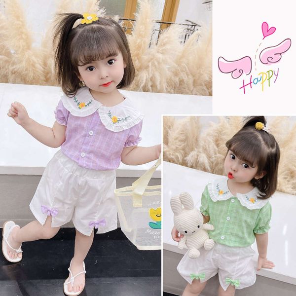 boys and girls suits children's summer suit lapel embroidered girl's short sleeve t-shirt plaid shorts fashion, White
boys and girls suits children's summer suit lapel embroidered girl's short sleeve t-shirt plaid shorts fashion, White
