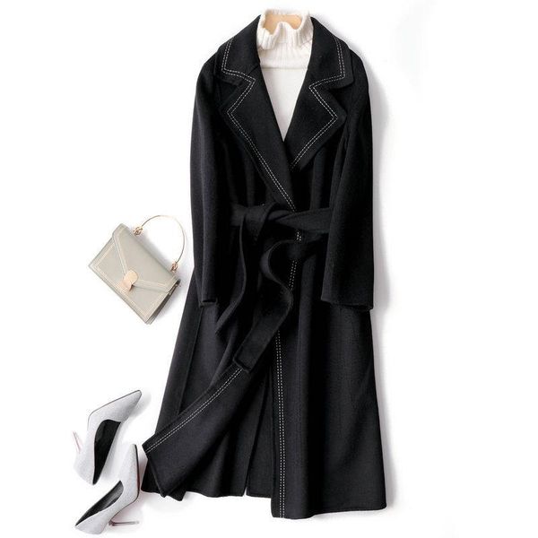 women's wool & blends double sided cashmere coat black autumn and winter 2021 korean slim woolen medium long high end
women's wool & blends double sided cashmere coat black autumn and winter 2021 korean slim woolen medium long high end