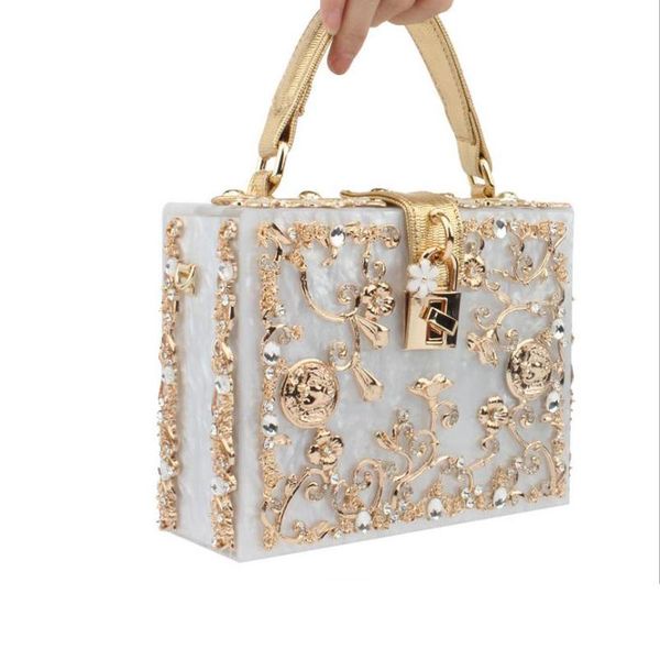 shoulder bags women box acrylic handbag brand designer metal flower small bag female evening wedding party clutch purse two straps
shoulder bags women box acrylic handbag brand designer metal flower small bag female evening wedding party clutch purse two straps