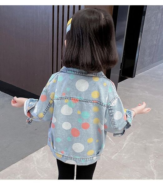 spring new girl baby coat children's girls color dot denim jeans kids jacket girls denim jacket casual outing clothes for baby, Blue;gray
spring new girl baby coat children's girls color dot denim jeans kids jacket girls denim jacket casual outing clothes for baby, Blue;gray