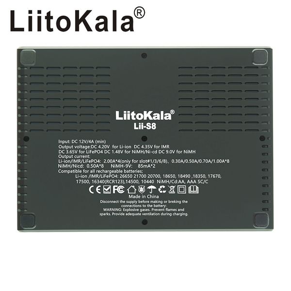 multi-point charger liitokala lii-s8 pack battery li-ion 3.7v nimh li-fepo4 for 18650 26650 21700 26700 aa aaa
multi-point charger liitokala lii-s8 pack battery li-ion 3.7v nimh li-fepo4 for 18650 26650 21700 26700 aa aaa
