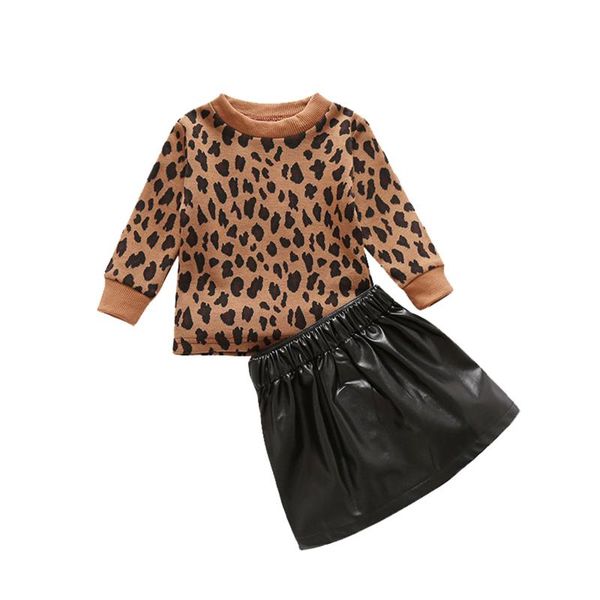 toddler baby clothes girls leopard print pullover +artificial leather skirt set children costumes children clothing suits, White
toddler baby clothes girls leopard print pullover +artificial leather skirt set children costumes children clothing suits, White