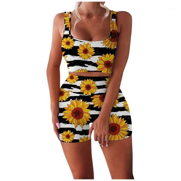 sunflower print summer two piece set crop 2 women short pants workout clothes for women's tracksuits, Gray
sunflower print summer two piece set crop 2 women short pants workout clothes for women's tracksuits, Gray