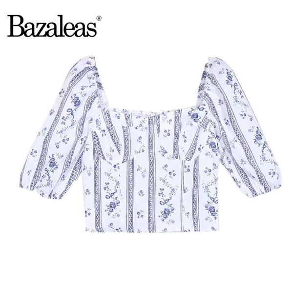bazaleas harajuku vintage elatisc blouse blue floral stripe print ropa mujer fashion hlaf sleeve blouse women, White
bazaleas harajuku vintage elatisc blouse blue floral stripe print ropa mujer fashion hlaf sleeve blouse women, White