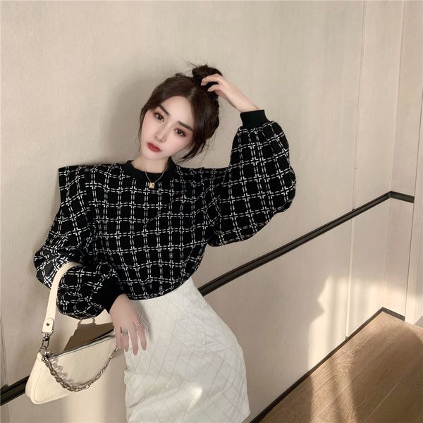 new vintage chess standard loose high-end frilly shirts shredded pullovers sweater casual-neck women's blouse 1h768 1dpx, Black
new vintage chess standard loose high-end frilly shirts shredded pullovers sweater casual-neck women's blouse 1h768 1dpx, Black