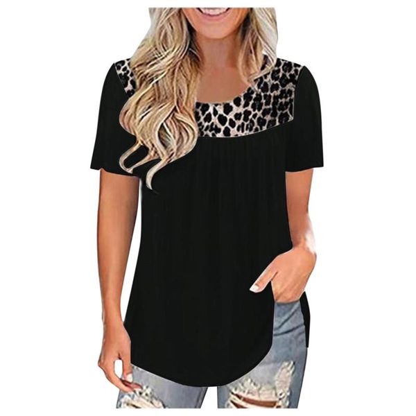 women's blouses & shirts leopard patchwork print women ladies short sleeve casual summer blouse o neck and female 2021, White
women's blouses & shirts leopard patchwork print women ladies short sleeve casual summer blouse o neck and female 2021, White