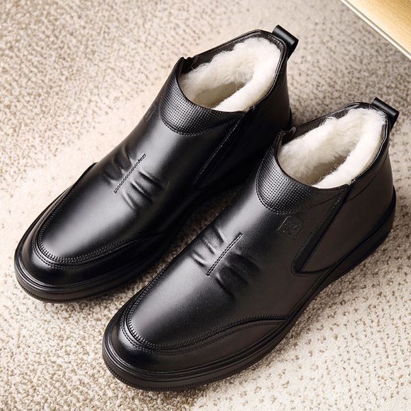 Winter Genuine Leather Mens White Sheep Fur Boots British Style Warm Casual High Top Cotton Shoes Wool Blend Side Zip Shoes 362Dress Shoes, Black
Winter Genuine Leather Mens White Sheep Fur Boots British Style Warm Casual High Top Cotton Shoes Wool Blend Side Zip Shoes 362Dress Shoes, Black