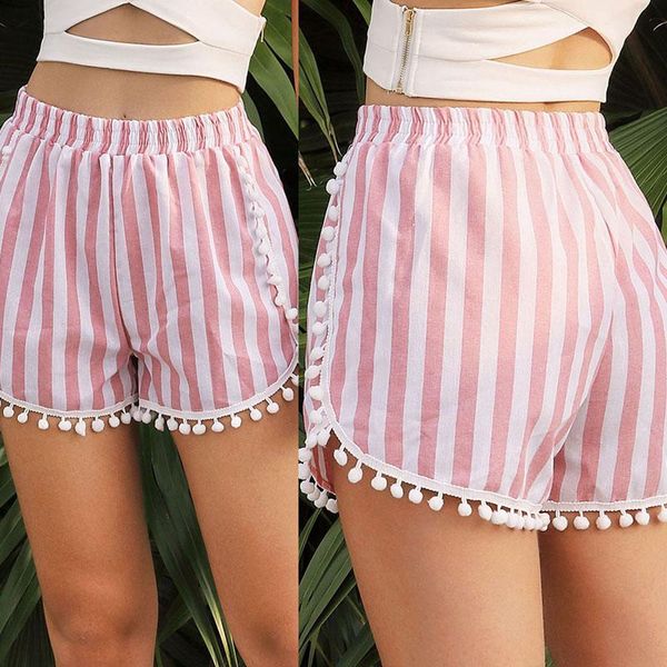 summer casual shorts women beach tassel stripes print short pants ladies elastic high waist loose shorts, White;black
summer casual shorts women beach tassel stripes print short pants ladies elastic high waist loose shorts, White;black