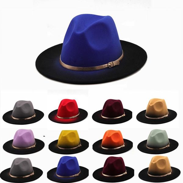 wide brim hats women blue black gradientwide gold belt hat panama felt fedoras men artificial british style jazz cap, Blue;gray
wide brim hats women blue black gradientwide gold belt hat panama felt fedoras men artificial british style jazz cap, Blue;gray