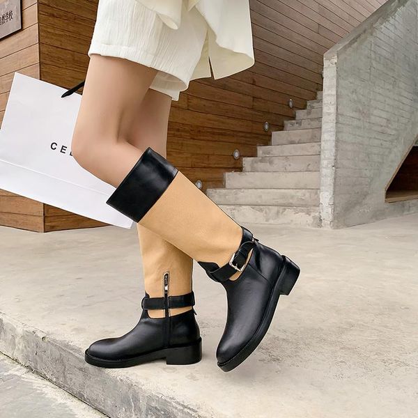 boots women winter genuine leather knee-high motorcycle mixed colors long warm shoes woman, Black
boots women winter genuine leather knee-high motorcycle mixed colors long warm shoes woman, Black