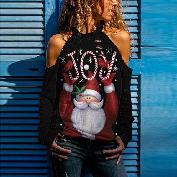 women's blouses & shirts santa claus print blouse women off shoulder hollow out merry christmas casual long sleeve shirt winter elegant, White
women's blouses & shirts santa claus print blouse women off shoulder hollow out merry christmas casual long sleeve shirt winter elegant, White