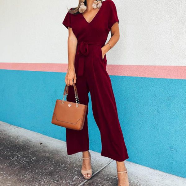 women's jumpsuits & rompers short sleeve wide leg pants solid jumpsuit womens deep v neck overalls streetwear spring summer lace up ban, Black;white
women's jumpsuits & rompers short sleeve wide leg pants solid jumpsuit womens deep v neck overalls streetwear spring summer lace up ban, Black;white