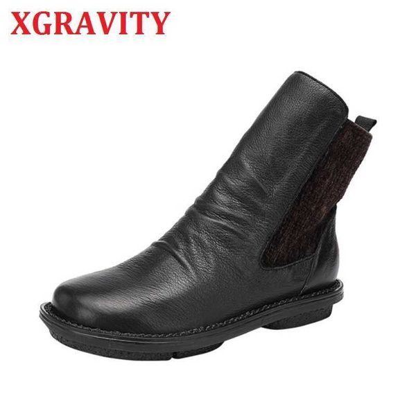 xgravity autumn winter casual boots cow genuine leather shoes elegant comfortable ladies shoes flat boots female flats boot s108 210429, Black
xgravity autumn winter casual boots cow genuine leather shoes elegant comfortable ladies shoes flat boots female flats boot s108 210429, Black