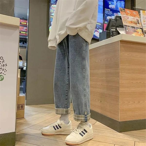 casual boyfriend high waist baggy jeans women vintage crimping straight leg pants streetwear spring washed denim trousers female women', Blue
casual boyfriend high waist baggy jeans women vintage crimping straight leg pants streetwear spring washed denim trousers female women', Blue