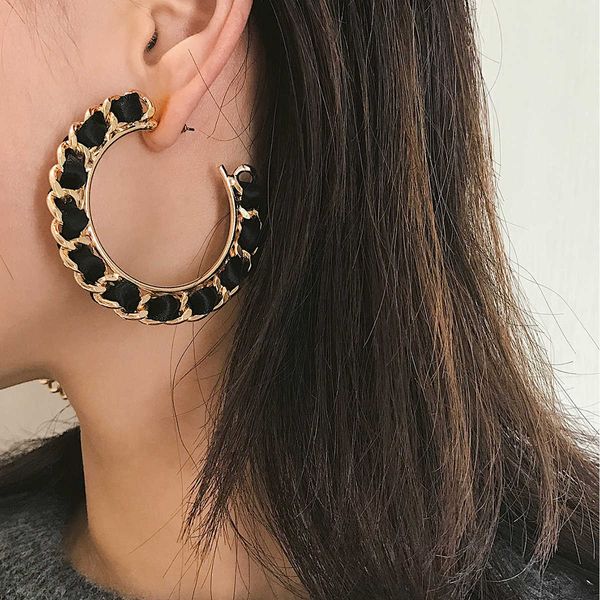 jewelry national style geometric semicircle exaggerated female personality winding twist chain earrings, Silver
jewelry national style geometric semicircle exaggerated female personality winding twist chain earrings, Silver
