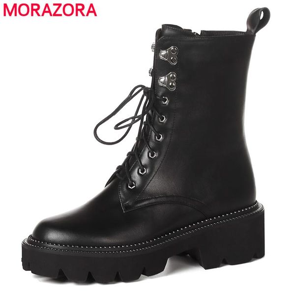 boots morazora plus size 34-43 genuine leather women square heels lace up platform motorcycle ladies shoes, Black
boots morazora plus size 34-43 genuine leather women square heels lace up platform motorcycle ladies shoes, Black