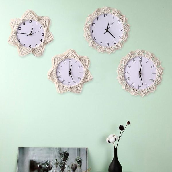 wall clocks nordic style macrame rope woven clock diy hanging creative round boho art living room home decor
wall clocks nordic style macrame rope woven clock diy hanging creative round boho art living room home decor