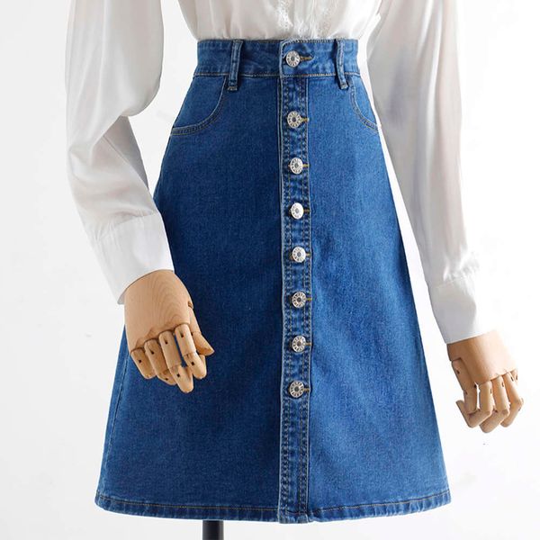 2021single breasted blue denim 2021 spring new one piece high waist a-line skirt for women
2021single breasted blue denim 2021 spring new one piece high waist a-line skirt for women