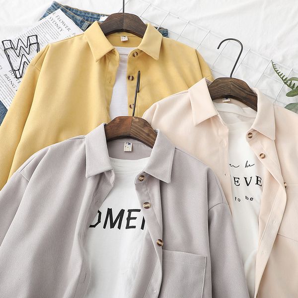 2021 new solid shirts womens corduroy blouses and long sleeve casual female clothes outwear white blue pink grey autumn news uye9
2021 new solid shirts womens corduroy blouses and long sleeve casual female clothes outwear white blue pink grey autumn news uye9