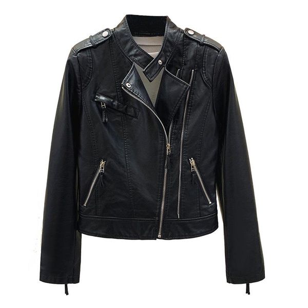 women's leather & faux fashion jacket for women autumn 2021 black jackets slim motorcycle biker zipper coats
women's leather & faux fashion jacket for women autumn 2021 black jackets slim motorcycle biker zipper coats