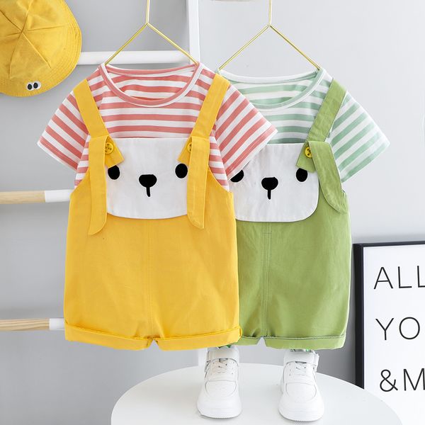 2021 new summer baby of striped girl t-shirts + suspenders shorts suit boys kids wear birthday sets gol1, White
2021 new summer baby of striped girl t-shirts + suspenders shorts suit boys kids wear birthday sets gol1, White