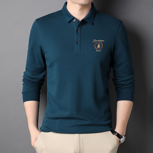 2021 autumn winter polo shirt busins casual embroidery bottomed shirt men's fashion brand long sleeve lapel t-shirt, White;black
2021 autumn winter polo shirt busins casual embroidery bottomed shirt men's fashion brand long sleeve lapel t-shirt, White;black