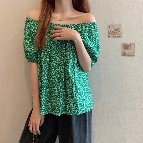 women's blouses & shirts slash neck women korean loose french puff sleeve elegant 2021 female summer chic leisure ins t515, White
women's blouses & shirts slash neck women korean loose french puff sleeve elegant 2021 female summer chic leisure ins t515, White