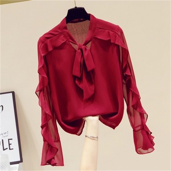 chiffon woman's blouse 2021 spring summer new slim frills girls bow white fashion shirts red color 1xpu, Black
chiffon woman's blouse 2021 spring summer new slim frills girls bow white fashion shirts red color 1xpu, Black