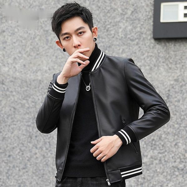 genuine leather clothes mens short sheepskin baseball uniform fashion jacket coat men's & faux, Black
genuine leather clothes mens short sheepskin baseball uniform fashion jacket coat men's & faux, Black