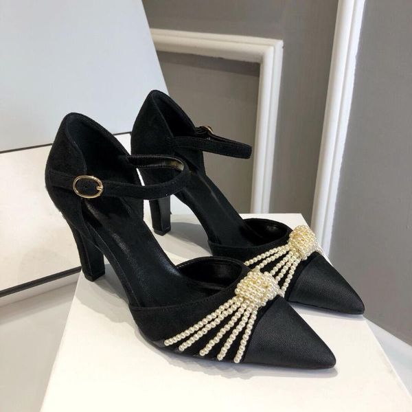 women's sandals spring 2021 new one word buckle high heels pointed toe single shoes height 7.5cm women's banquet wedding shoes, Black
women's sandals spring 2021 new one word buckle high heels pointed toe single shoes height 7.5cm women's banquet wedding shoes, Black